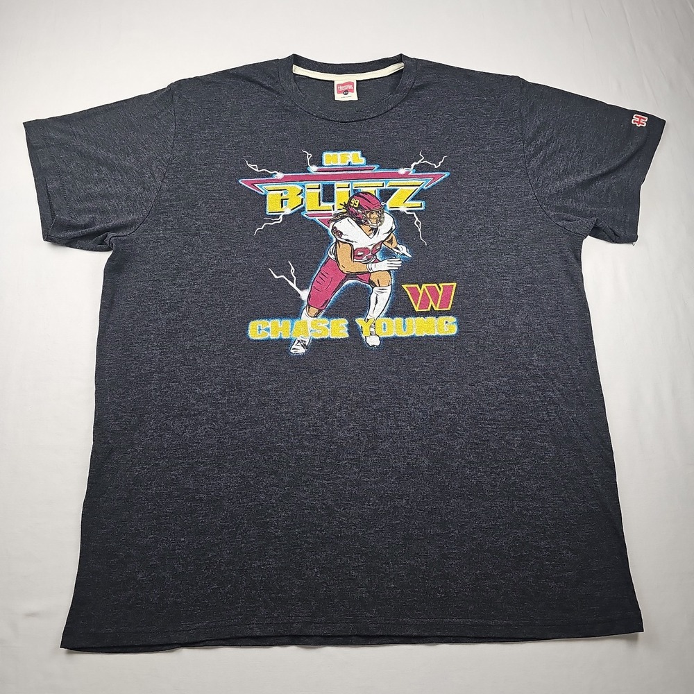 Homage Washington Redskins True Fan Graphic NFL Gray T-Shirt Unisex Adult XXL